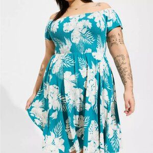 Torrid - Midi Super Soft Off-Shoulder Dress - It has POCKETS!